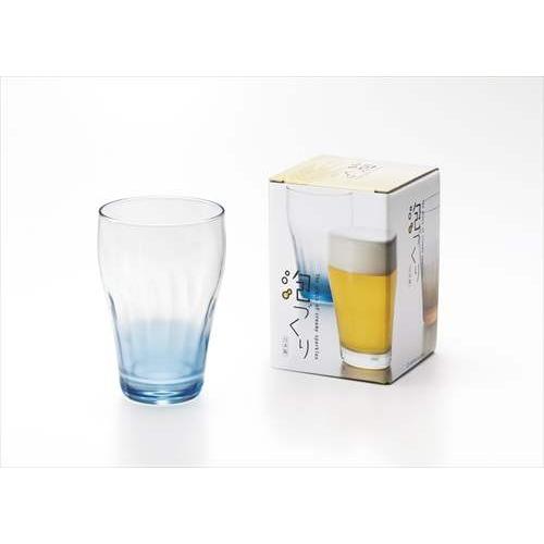 ビアグラス 泡づくりモールグラス ビールタンブラー ブルー アデリア 320ml