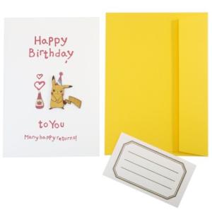 ポケモン ポケットモンスター キャラクター グリーティングカード ウッドパーツ バースデーカード ピカチュウ01 APJ