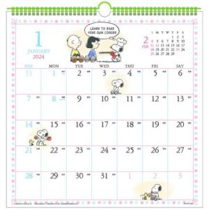 スヌーピー キャラクター 2024Calendar 壁掛けカレンダー2024年 水彩スケジュール ピーナッツ｜cinemacollection