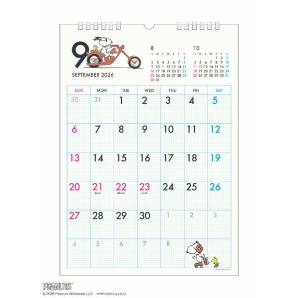 スヌーピー 2027Calendar 壁掛けカレンダー2027年 PEANUTS A3 エコタイプ ...