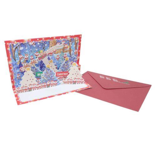 クリスマスカード ミニサンタ ポップアップカード 125175 封筒付きグリーティングカード