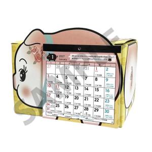 2027 Calendar 卓上カレンダー2027年 ブタの貯金箱 8万円貯まる 貯金箱型 貯金箱型卓上 マネーバンク 日本製 令和9 爆買