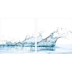 モダン アート アートパネル Art Panel water spiash with reflection isolated（2枚セット） 70×70×4cm フレームレス ギフト 装飾｜cinemacollection