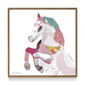 インテリア パネル  アートポスター フレーム 付 kaho HOSOKAWA Pony 馬 アニマル デザイン 50×50cm｜cinemacollection