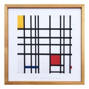 ピエト モンドリアン 壁掛け 額付き アートポスター Piet Mondrian Opposition of Lines;Red and Yellow-NA インテリア｜cinemacollection