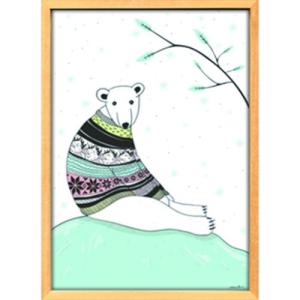 スカンジナビアンアート インテリア 額装品 Scandinavian Art シロクマ ブルー 額付き 美工社 ZLS-52678