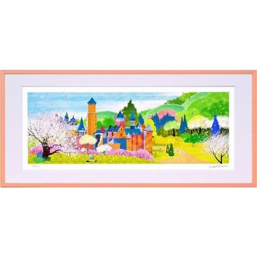 はり たつお インテリア 風景画 はり たつお 春のレーベンブルク城とりんごの木（L） ギフト 装飾...