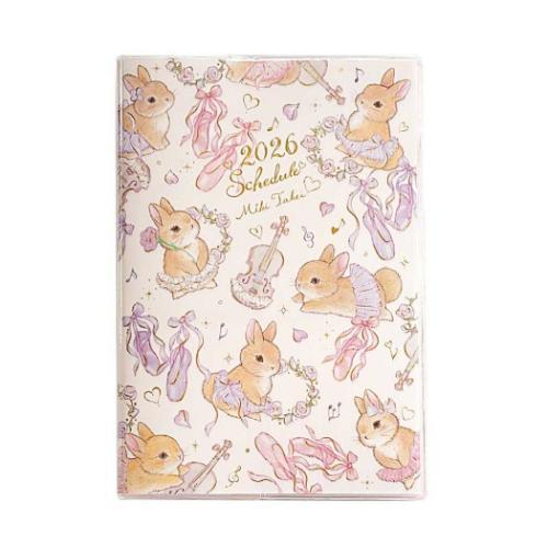 たけいみき 令和8年手帖 A6マンスリー手帳2026 ガーリーイラスト 2026年月間ダイアリー チ...