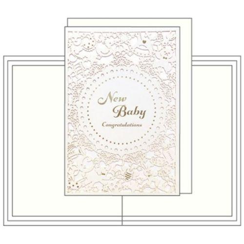 グリーティングカード ベビーカード レーザーカット 白 クローズピン プレゼント 男の子 女の子 ギ...