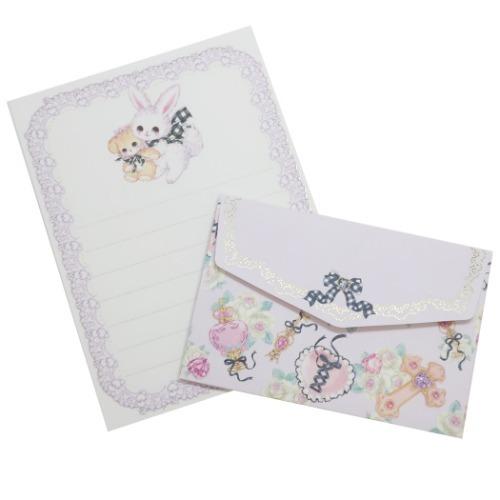 飴ノ森ふみか ガーリーイラスト ミニ レターセット 手渡し 手紙セット ゴシック プレゼント 男の子...