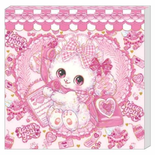 飴ノ森ふみか ガーリーイラスト メモ帳 メモパッド あいどるピンク