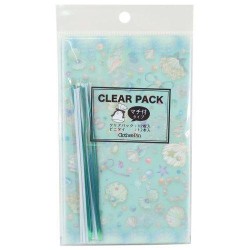 たけいみき ラッピング袋 グッズ マチ付き クリアパック SS ＆ ビニタイ 12組セット シェル ...