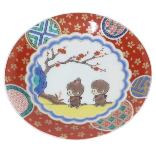 モンチッチ ミニプレート 九谷焼 小皿 庄三風彩色金蘭手