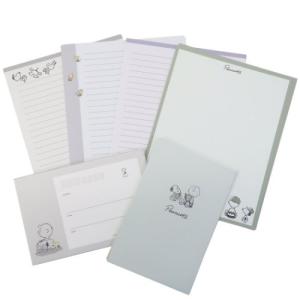 スヌーピー キャラクター レターセット ダイヤ型 封筒 レター スモーキーカラー グレー ピーナッツ