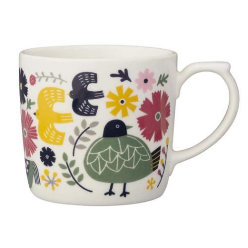 陶製マグカップ fikalycka マグ BIRD デコレ