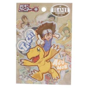 デジモンアドベンチャー ビッグ シール トラベル ステッカー 八神太一＆アグモン キャラクター グッズ