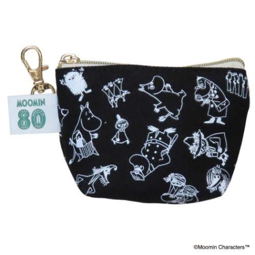 ムーミン ミニポーチ マイクロミニ台形ポーチ 80TH ALL STAR ブラック 北欧 エフエービ...