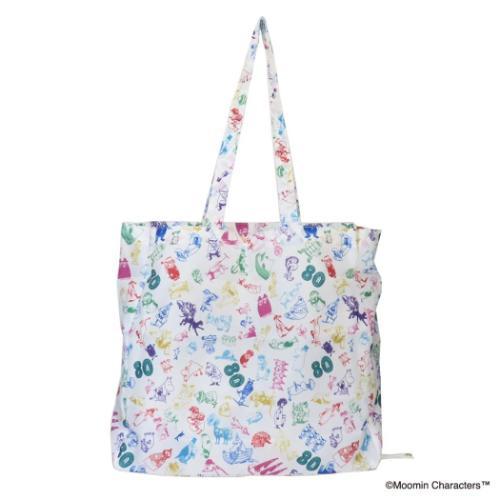 ムーミン ショッピングバッグM 北欧 エコバッグ キャラクター 80TH ALL STAR ホワイト