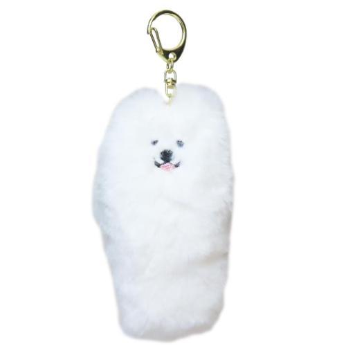キーリング ファーサモエド チャーム ホワイト
