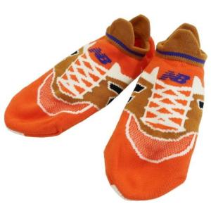 ニューバランス メンズ スニーカーソックス 男性用 靴下 オレンジ new balance レンフロジャパン