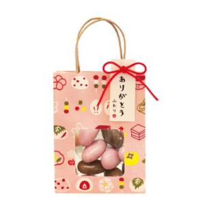 ふわり プチギフト 日本製 お菓子 チョコレート アーモンドチョコ手提げ袋 和菓子 バレンタイン｜cinemacollection