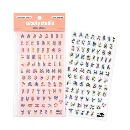 シールシート scooty studio クリアシール alphabet デコレーション 手帳デコ