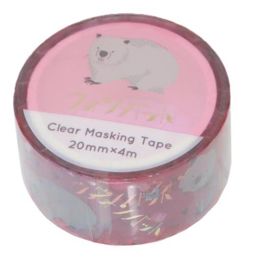 マスキングテープ アニマル百貨店 金箔クリアマスキングテープ 20mmマステ ウォンバット どうぶつ...