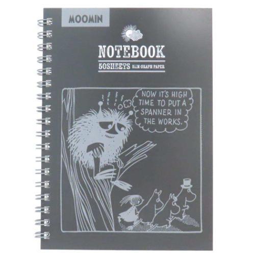 ムーミン アウトドアB6リングノート 北欧 リングノート キャラクター ブラック