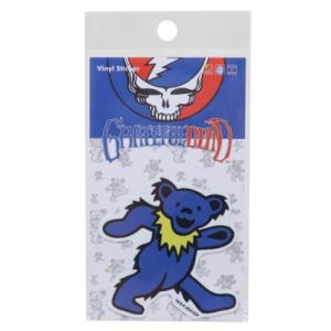 ダイカットビニールステッカー GRATEFUL DEAD グレイトフルデッド ビニールシール ゼネラルステッカー DANCING BEAR BLUE｜キャラクターのシネマコレクション