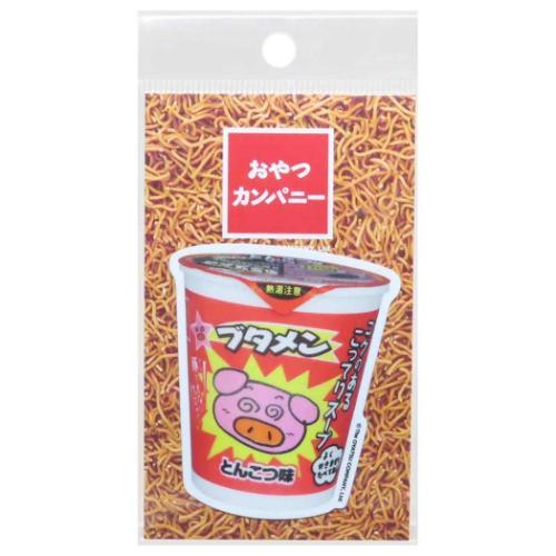 ダイカットシール おやつカンパニー ブタメン ビニールステッカー とんこつ味 お菓子パッケージ ゼネ...