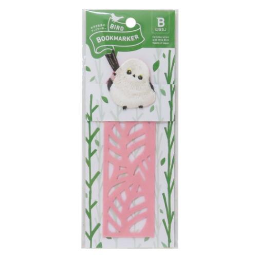 刺繍しおり BIRD BOOKMARKER ブックマーク ヒサゴ リーフ柄 シマエナガ