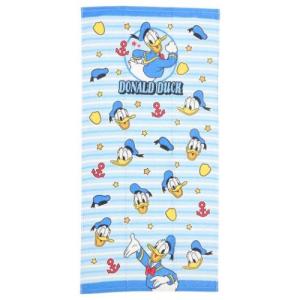 バスタオル プリントビッグタオル ドナルドダック ブルーボーダー 林