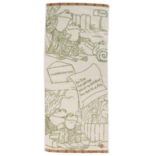 がまくんとかえるくん ジャガード ロングタオル フェイスタオル ふたりはともだち 絵本キャラクター ...