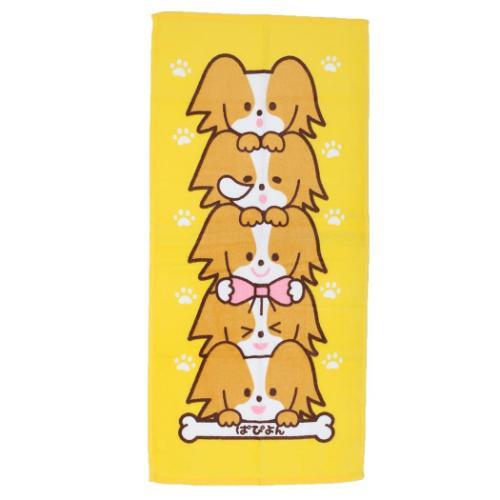フェイスタオル ツミツミワンワン プリントロングタオル つみつみぱぴよん いぬ 犬飼タオル