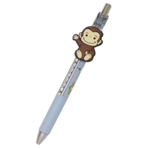 おさるのジョージ 絵本キャラクター カラーペン マスコット付きゲルペン ブラック