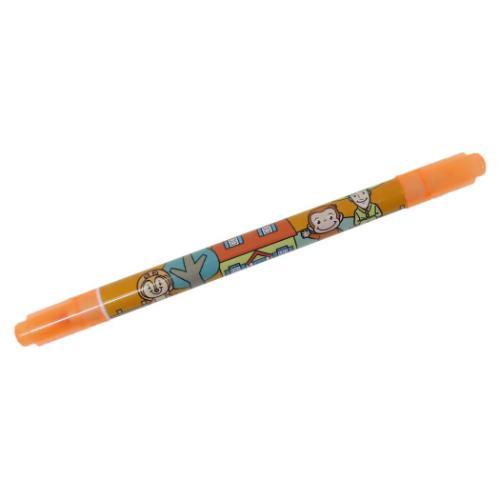 おさるのジョージ 絵本キャラクター カラーペン カラーツインペン オレンジ
