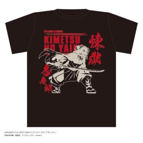 鬼滅の刃 少年ジャンプ アニメキャラクター ボトル入り Tシャツ 煉獄杏寿郎 ブラック T-SHIR...