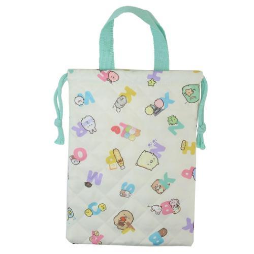 すみっコぐらし キルトシューズケース 体育館靴入れ アイボリー 新入学 サンエックス アイプランニン...