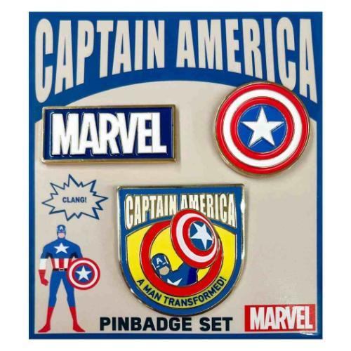 キャプテンアメリカ グッズ ピンズ MARVEL キャラクター ピンバッジ3個セット
