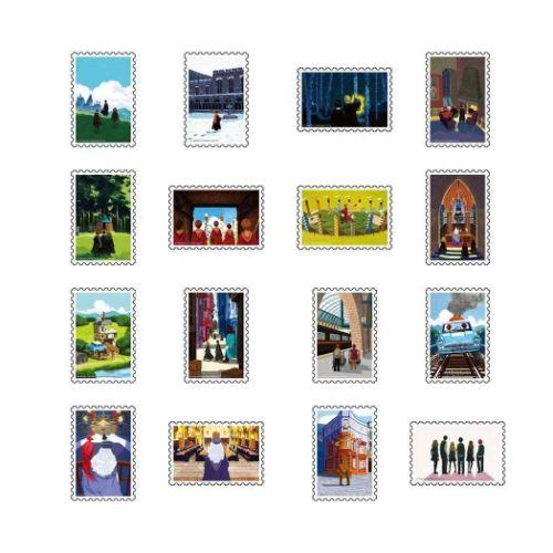 ハリーポッター 映画キャラクター コレクター雑貨 切手型クリアカードコレクション全16種 16個入セ...