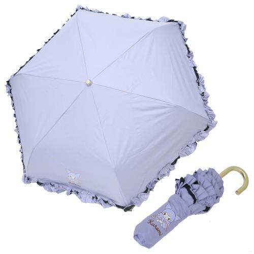 クロミ 晴雨兼用折畳傘 かわいいフリルタイプ サンリオ 折り畳み傘 キャラクター リボン