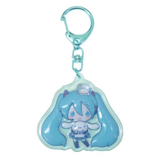 キーリング 初音ミク×シナモロール ぷっくりったいキーホルダー なかよし ケイカンパニー