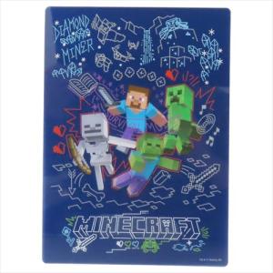 したじき マインクラフト 下敷き Minecraft ブルー 新入学 文房具 小学生 ゲームキャラクター｜cinemacollection