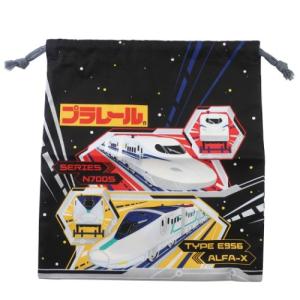 プラレール 巾着袋 M 上履き入れ クロ 2021年 新入園新入学