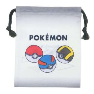 ポケットモンスター ポケモン キャラクター 巾着袋 巾着S きんちゃくポーチ グレー｜cinemacollection