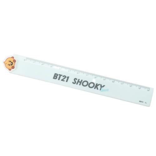 BT21 ダイカットマスコット付き 14cm 定規 SHOOKY LINE FRIENDS キャラク...