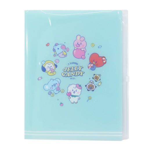 BT21 ポケットファイル ジップファスナー付 6ポケット A4 クリアファイル JELLY CAN...