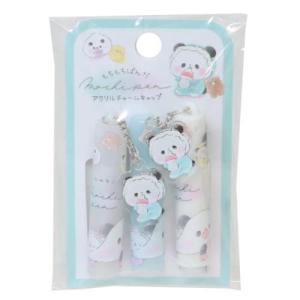 もちもちぱんだ 鉛筆キャップ アクリルチャーム付き鉛筆キャップ 3本