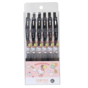 ハローキティ SARASAボールペン6本セット 0.5mm 着物赤 ボールペン