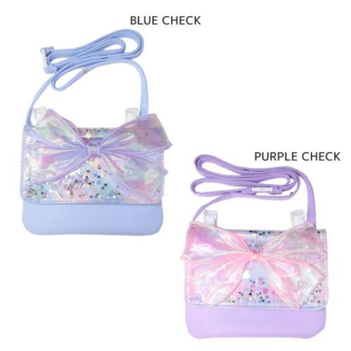 クリップポケット 横長タイプショルダーひもつき どこでもポッケ シャカシャカリボン カミオジャパン